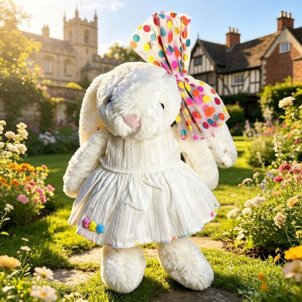 Medium Bartholomew Bear/Bashful Bunny cute clothes outfits–White Blossom Dress